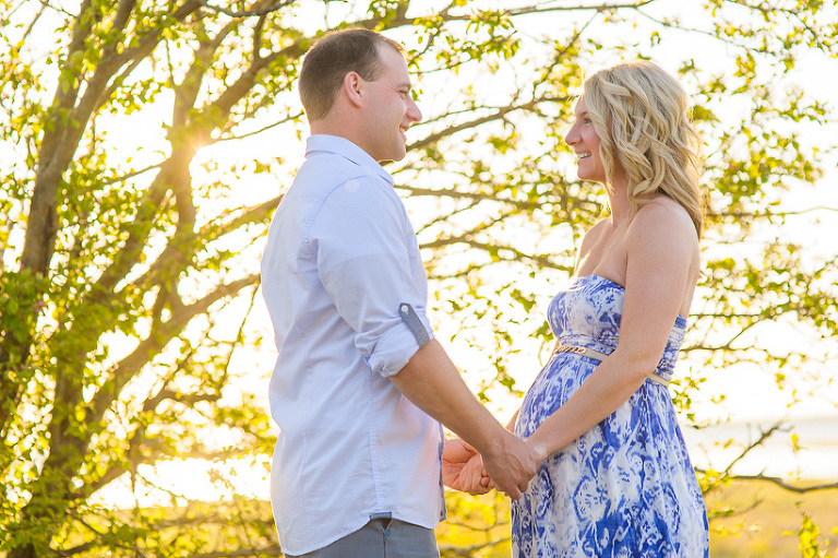 Golden light maternity session