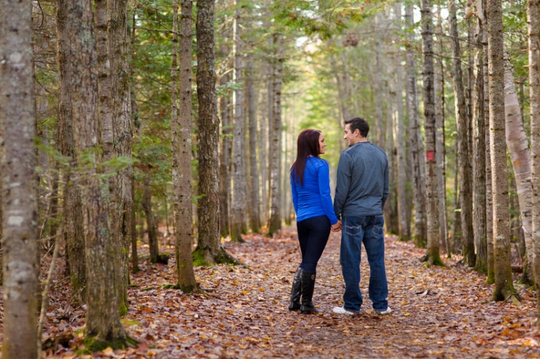 engagement session in woods