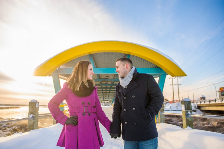 Winter engagement session downtown Moncton