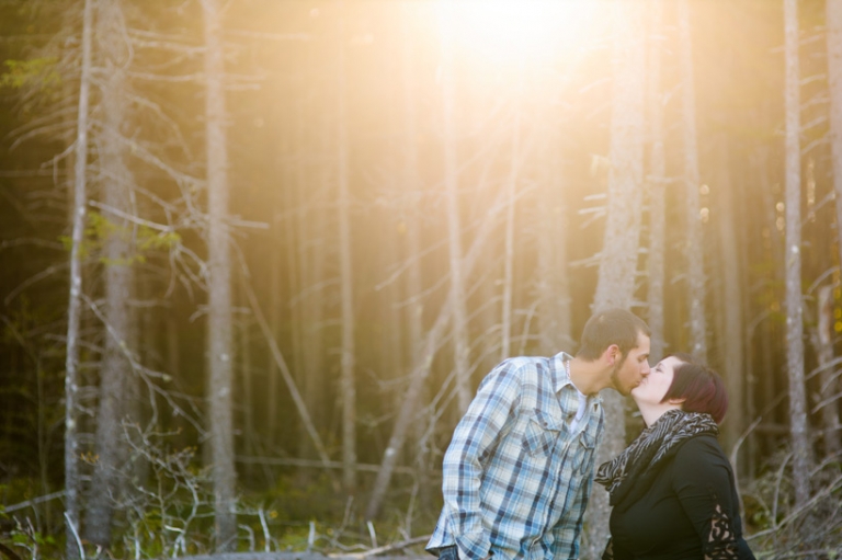 Sunset forest engagement