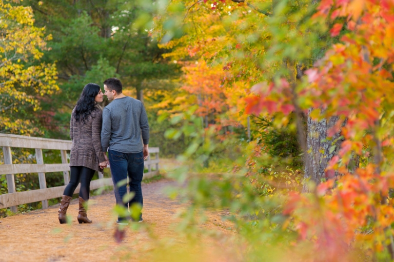 Bright fall colours with couple in Moncton