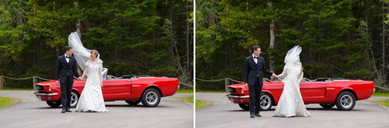 Antique Mustang Wedding Couple