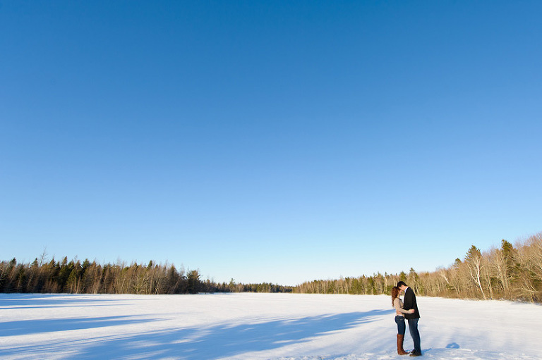 Winter lake engagement