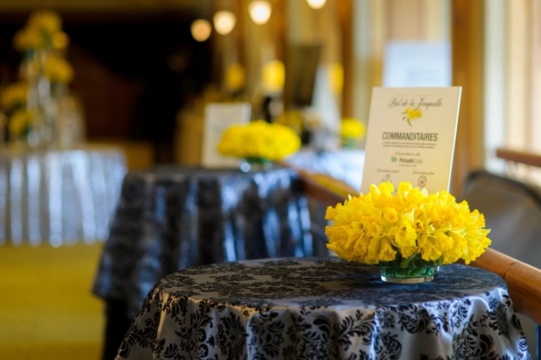 Daffodil Ball Reception Decor