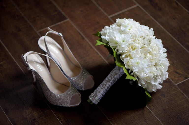 Wedding flowers and shoes