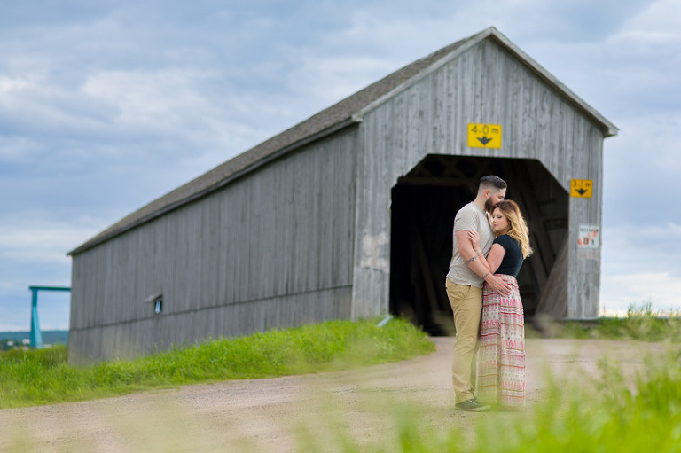 Covered bridge engagement session