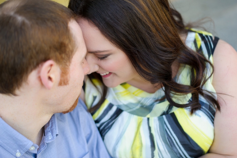 Couple with foreheads together