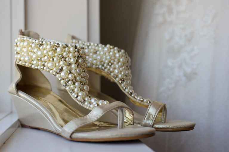Pearl wedding shoes