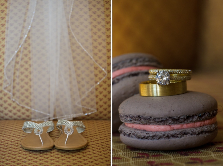 wedding rings on macaroons