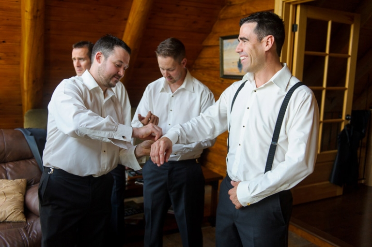 Groom getting ready