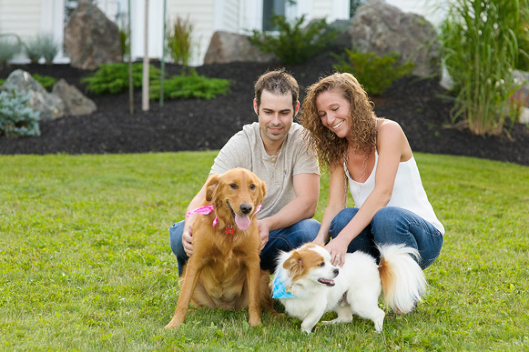 Couple with dogs