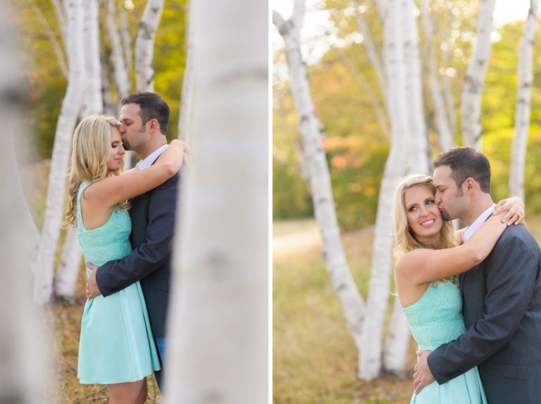 couple with birch trees