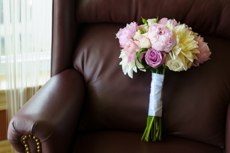 pink peonies wedding bouquet