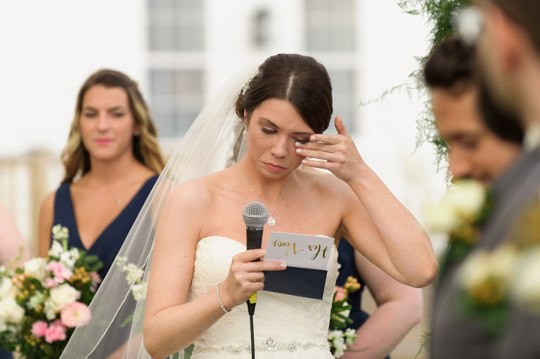 Bride reading personalized vows