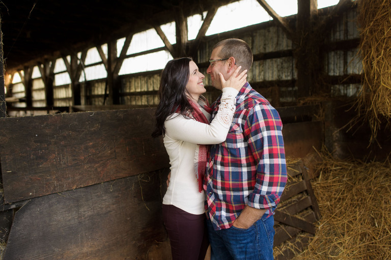 Couple in a barn