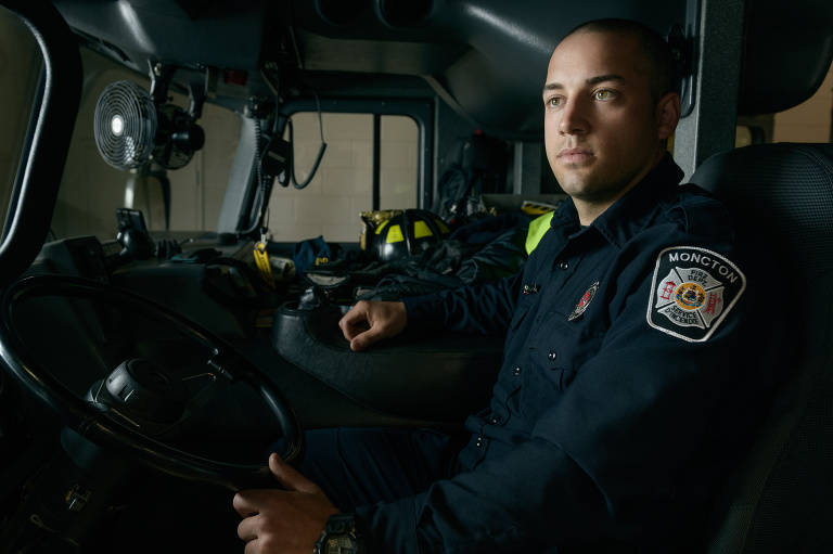 Firefighter portrait - driving