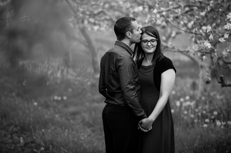 Black and white engagement photos